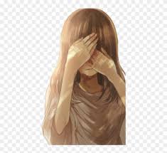 What's more, anime enables you to appreciate art, design, and animation at large. Anime Covering Anime Girl Sad Brown Hair Clipart 437106 Pikpng