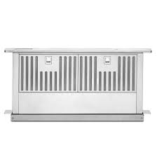 You can find downdraft vents in a couple of different versions. Kitchenaid Retractable Downdraft Hood 30 600 Cfm Stainless Steel Kxd4630yss Rona