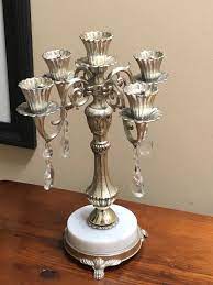 Shop for marble candle holders at cb2. Excited To Share This Item From My Etsy Shop Vintage Candelabra Marble Base Gold Tone 5 Candle Holder Crystal Ca Candle Holders Crystal Candelabra Candles