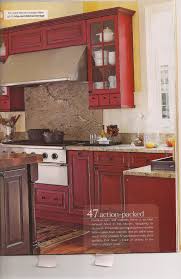 Especially if this color is applied to your kitchen, then an atmosphere of excitement and fun will accompany your activities in the kitchen. Antique Red Kitchen Cabinets Red Kitchen Trendy Farmhouse Kitchen Beige Kitchen Red Kitchen Walls