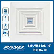 80 cfm ceiling bathroom exhaust fan with light the nutone ventilation fan with light features the nutone ventilation fan with light features square lens surrounded by a decorative white grille that coordinates with the most popular ceiling white paints. Royu Ceiling Type Exhaust Fan Refc07 10 Shopee Philippines