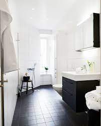 Try our bathroom wall panelling range. Alla Bilder Black Floor Tiles Black Bathroom Girls Bathroom