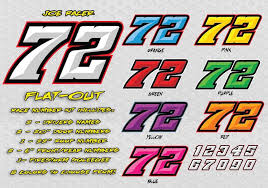 Flat Out Race Car Number Decals Lettering Number Fonts Lettering Numbers Font