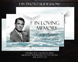 This file is perfect for printing on your own or sending an 'in loving memory' template includes a tribute to their life. Diy Memorial Photo Slideshow Powerpoint Clouds Dove Male Etsy Photo Slideshow Funeral Program Template Funeral Templates