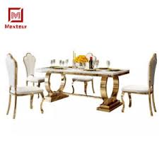 Check spelling or type a new query. China Luxury Gold Silver Stainless Steel Marble Dining Table Set 6 Seater China Dining Table Dinner Table