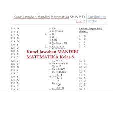 Kunci jawaban matematika kelas 7 kurikulum 2013 edisi revisi 2016. Baruu Buku Mandiri Matematika Smp Kelas 8 K13 Soal Jawaban Kurtilas Promo Shopee Indonesia