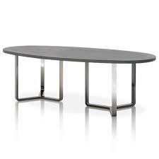 A Sophisticated Mashup Of Sleek And Chic Contemporary Style And On Trend Industrial Design This Allurin Oval Table Dining Dining Table In Kitchen Dining Table