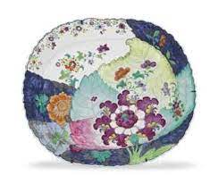 A Large Chinese Export Tobacco Leaf Platter Circa 1775 Oval With Scalloped Rim The Classic Pattern In Vivid Fami Tobacco Leaf Pattern Art Porcelain Painting