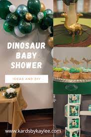 Dinosaur Baby Shower Green And Gold Theme Kards By Kaylee