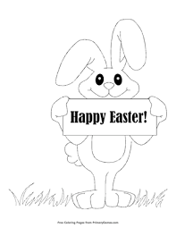 Happy easter coloring pages are a fun way for kids of all ages to develop creativity, focus, . Happy Easter Bunny Coloring Page Free Printable Pdf From Primarygames