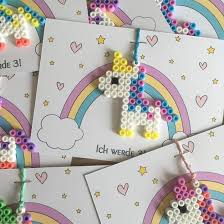 Einhorn Einladung Bugelperlen Personalisiert Etsy Geburtstag Einhorn Einhorn Einladungen Einladung Basteln