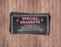 Baby Shower Diaper Request Inserts Book Request Chalkboard Etsy