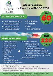 Typically lipid profile tests such as cholesterol and triglycerides require fasting. Dear Qualitas Health Poliklinik Majestic Health Facebook