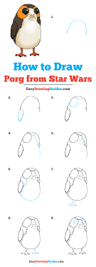 How To Draw Porg From Star Wars Really Easy Drawing Tutorial Star Wars Drawings Easy Drawings Drawing Tutorial Easy