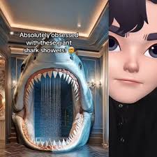 These giant shark showers look absolutely awesome! #sharks  #bathroommakeover #interiordesign #tiktokmademebuyit@tiktokglobal