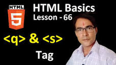 q Tag and s tag in HTML | HTML for beginners lesson - 66 | HTML q ...