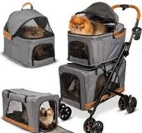 Oem Odm Pet Dog Cat Stroller Detachable Double Decker Outdoor Show Stroller  For