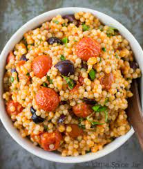 Cover and cook until the water is absorbed, 10 minutes. Mediterranean Pearl Couscous Salad Little Spice Jar