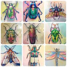 Collection Of My Insect Paintings Acrylic On Wood R Art Insect Art Projects Insect Art Beetle Art