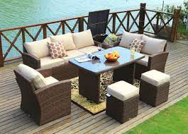 Moda Furnishings Morden Brown 7pc Sofa Set With Cushion Patio Furnishings Backyard Furniture Patio Furniture Collection