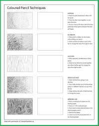 Coloured Pencil Techniques Colored Pencil Techniques Art Worksheets Colored Pencil Worksheet