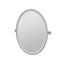 Howofurn wall mounted mirror, 24x36 oval bathroom mirror, black vanity wall mirror w/ stainless steel metal frame & cross hooks for vertical & horizontal hang, ideal for bedroom, bathroom, living room. Gatco Channel Chrome Framed Oval Mirror 4689f Bellacor