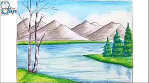 How To Draw Scenery Of Mountain Step By Step Youtube Draw a spruce tree, a common plant in mountainous areas. how to draw scenery of mountain step by step