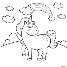 Apprend à colorier peindre et dessiner facilement grâce à artistikids fr ! Coloriage Arc En Ciel Avec Licorne Et Nuages Dessin Arc En Ciel A Imprimer