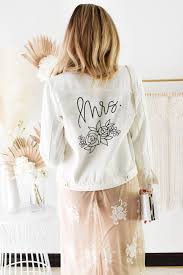 Bridal White Jean Jacket A wedding jacket is another great way to transform your wedding dress from ceremony to or, if your wedding date unexpectedly changes, a jean jacket for the bride or leather coat will help. bridal white jean jacket