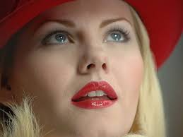 Red Hat 'n' Red Lip, red, lip, elisha cuthbert, model, eye, blonde, sexy,  hat, HD wallpaper