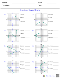 Algebra 1 Worksheets Domain And Range Worksheets