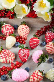Maybe you would like to learn more about one of these? Chocolate Dipped Strawberries Dessert Mix Ideal For Valentine S Day Mother S Day Woman S Day Brunch Buffet Birthday Or Name Day Celebration Party Romantic Candy Bar With Spring March Flowers Stock Photo Picture And