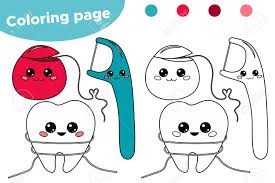 One thing i really like about this tooth fairy coloring pages printable is that it doesn't have too many super fine details. Coloring Page For Kids About Dental Hygiene Cute Kawaii Cartoon Royalty Free Cliparts Vectors And Stock Illustration Image 122695114