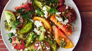 Tomato Salad With Feta And Pistachios Recipe Feta Recipes Feta Salad Recipe Bon Appetite Recipes
