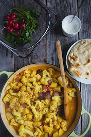 Chana Aloo Gobi Masala Chickpea Potato And Cauliflower Curry Recipe Aloo Gobi Vegetarian Recipes Dinner Cauliflower Curry