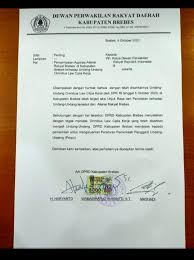 Surat rasmi memohon jawatan guru ganti rasmi ri. Dprd Brebes Layangkan Surat Penolakan Uu Cipta Kerja Ke Dpr Ri