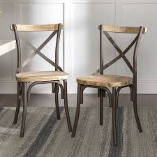 Walker Edison Rustic Reclaimed Solid Wood Dining Chairs Set Of 2 Walmart Com Solid Wood Dining Chairs Wood Dining Chairs Metal Dining Chairs
