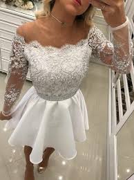 Simple White Off Shoulder Long Sleeves Homecoming Dresses Chic Fashion Party Long Sleeve Homecoming Dresses Homecoming Dresses Short White Homecoming Dresses