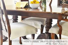 How To Make Drop Cloth Chair Skirts Slipcovers For Chairs Diy Dining Dining Chair Slipcovers