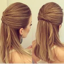Half Up Half Down Hairstyle Short Wedding Hair Straight Hairstyles Wedding Hairstyles Half Up Half Down