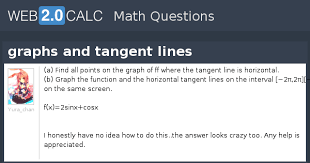 We now know that the tangent line is horizontal when x = −2. View Question Graphs And Tangent Lines