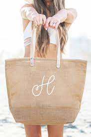 Find a bag that perfectly matches her style & personality at personalizationmall.com. Monogram Beach Bags Monogram Beach Bag Jute Beach Bag Beach Tote Bags