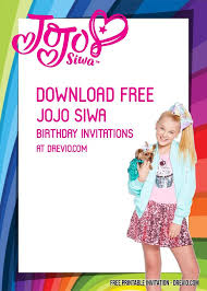 Birthday Party Invitations Online Free Printable Free Jojo Siwa Birthday Invitation Templates Drevio Jojo Siwa Birthday Birthday Invitations Girl Birthday Party Invitations Free