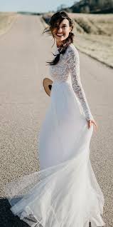 Modest Long Sleeve White Tulle Lace Beach Wedding Dresses Cheap Awd1262 Wedding Dresses Simple Lace Wedding Dress With Sleeves Lace Beach Wedding Dress