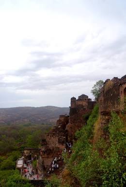 Ranthambore Fort atop the wild ridge, AI generated