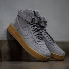 Air Force 1 Black Swoosh Gum Sole Grey Boots With Gum Sole The Nike Air Force 1 In Medium Grey Is Available Now On Kickz Com And In Selected Stor Sneakers Men Fashion Sneakers Fashion Sneakers