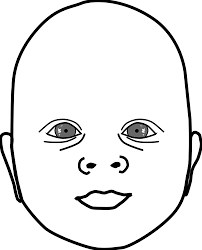 Bawang hitam tunggal untuk wanita. Gambar Bayi Kartun Hitam Putih