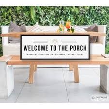 Welcome to the Porch Sign Our Patio Sign Where Wasting Time is Time Well  Spent Wall Decor for Patio Deck Backyard Modern Farmhouse Decor