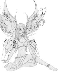 Supercoloring.com is a super fun for all ages: Goth Punk Fairy Black White By Sneakysnafu On Deviantart