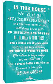 See more ideas about canvas quotes, canvas, diy canvas. We Do Disney In This House Quote On Canvas Wall Art Picture Print Teal Ebay